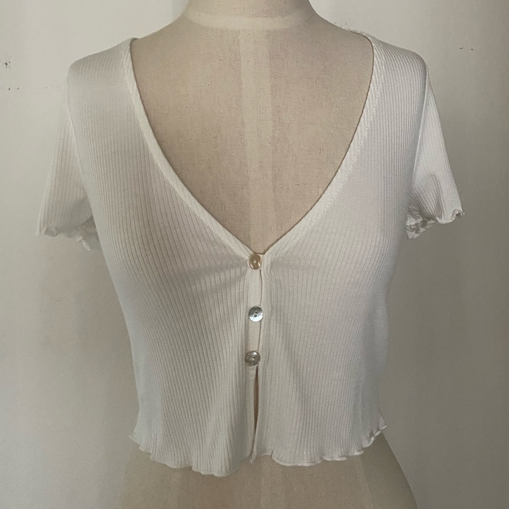 Mini Ribbed Crop Top Short Sleeve - Picture 3 of 8